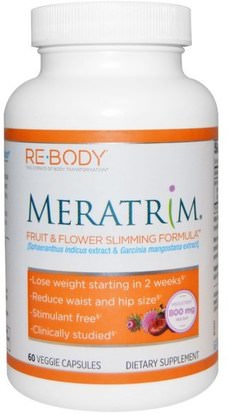Rebody Safslim, Meratrim, Fruit & Flower Slimming Formula, 60 Veggie Caps ,وفقدان الوزن، والنظام الغذائي، ميراتريم