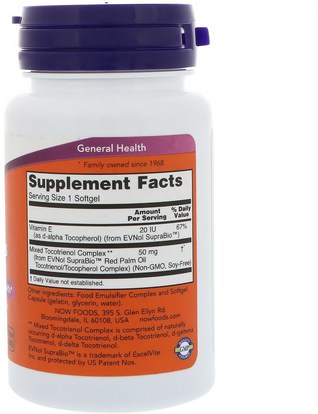 Herb-sa Now Foods, Red Palm Tocotrienols, 50 mg, 60 Softgels