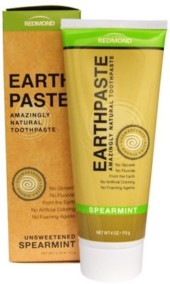 Redmond Trading Company, Earthpaste, Amazingly Natural Toothpaste, Unsweetened, Spearmint, 4 oz (113 g) ,حمام، الجمال، معجون أسنان