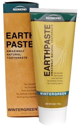 Redmond Trading Company, Earthpaste, Amazingly Natural Toothpaste, Wintergreen, 4 oz (113 g) ,حمام، الجمال، العناية بالفم عن طريق الفم، إكسيليتول العناية بالفم، معجون الأسنان