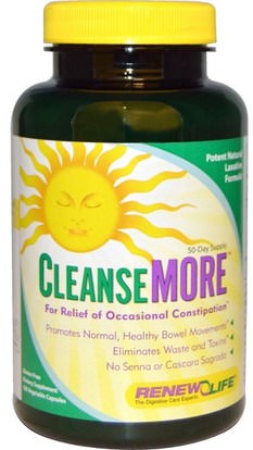 Renew Life, CleanseMore, 100 Vegetable Capsules ,والصحة، والتخلص من السموم، والإمساك