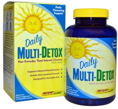 Renew Life, Daily Multi-Detox, 120 Veggie Caps ,الصحة، السموم