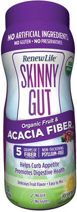 Renew Life, Skinny Gut, Organic Fruit & Acacia Fiber, 9 oz (256 g) ,المكملات الغذائية، والألياف، والصحة، والنظام الغذائي