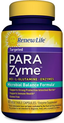 Renew Life, Targeted, ParaZyme, 90 Vegetable Capsules ,والمكملات الغذائية، والإنزيمات الهاضمة