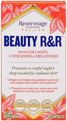 ReserveAge Nutrition, Beauty R&R, 60 Capsules ,والصحة، والعظام، وهشاشة العظام، نوع الكولاجين ط & الثالث، حمام، الجمال، الشعر ترقق ونمو