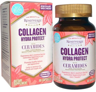 ReserveAge Nutrition, Collagen Hydra Protect, with Ceramides, 60 Capsules ,والصحة، والعظام، وهشاشة العظام، نوع الكولاجين الثاني، فيتوسيراميدس