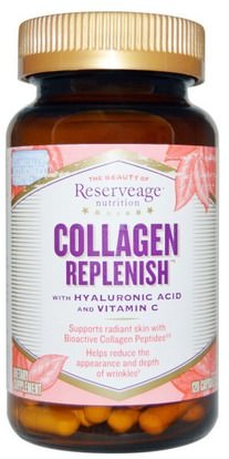 ReserveAge Nutrition, Collagen Replenish, 120 Capsules ,الصحة، العظام، هشاشة العظام، مكافحة الشيخوخة، الكولاجين