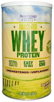 ReserveAge Nutrition, Grass-Fed Whey Protein, Unflavored, 11.1 oz (316 g) ,المكملات الغذائية، بروتين مصل اللبن