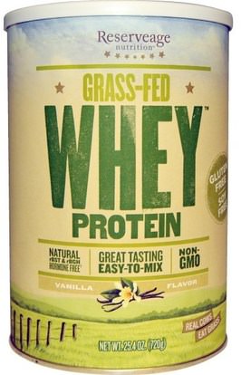 ReserveAge Nutrition, Grass-Fed Whey Protein, Vanilla Flavor, 25.4 oz (720 g) ,المكملات الغذائية، بروتين مصل اللبن