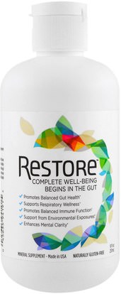 Restore, For Gut Health Mineral Supplement, 8 fl oz (236 ml) ,المكملات الغذائية، المعادن، المعادن السائلة