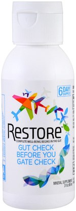 Restore, Gut Check Before You Gate Check Mineral Supplement, 3 fl oz (88 ml) ,المكملات الغذائية، المعادن، المعادن السائلة