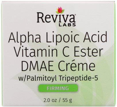 Reviva Labs, Alpha Lipoic Acid, Vitamin C Ester & DMAE Cream, 2 oz (55 g) ,الصحة، نساء، ألفا، ليبويك، حامض، الكريمات، دماي