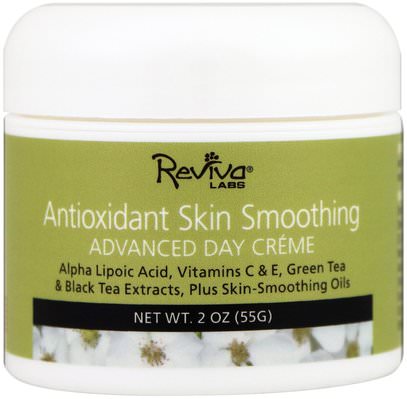 Reviva Labs, Antioxidant Skin Smoothing Day Cream, 2 oz (55 g) ,الصحة، المرأة، ألفا حمض الليبويك الكريمات رذاذ، الكريمات يوم