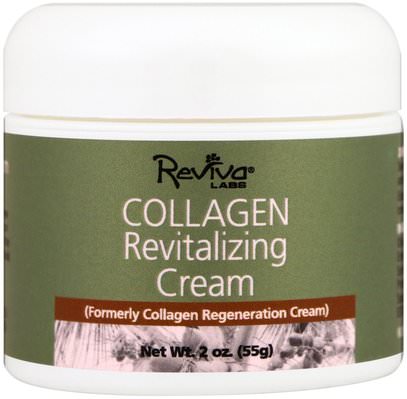 Reviva Labs, Collagen Revitalizing Cream, 2 oz (55 g) ,الجمال، العناية بالوجه، الكريمات المستحضرات، الأمصال، coq10 الجلد