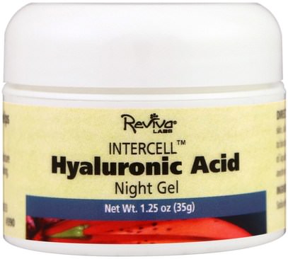 Reviva Labs, InterCell, Hyaluronic Acid Night Gel, 1.25 oz (35 g) ,الجمال، العناية بالوجه، الكريمات المستحضرات، الأمصال، الصحة، الجلد، الكريمات الليلية