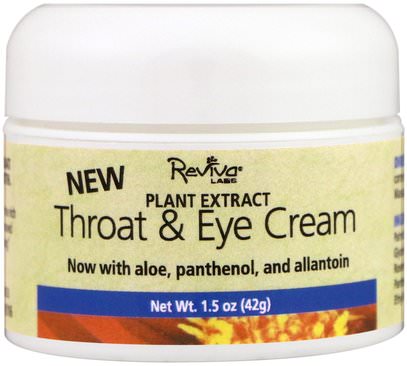Reviva Labs, Throat & Eye Cream, 1.5 oz (41 g) ,الجمال، العناية بالوجه، الكريمات المستحضرات، الأمصال، الصحة، الجلد، الكريمات الليلية