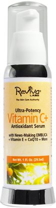 Reviva Labs, Ultra-Potency Vitamin C+ Antioxidant Serum, 1 fl oz (29.5 ml) ,الجمال، العناية بالوجه، الكريمات المستحضرات، الأمصال، فيتامين ج