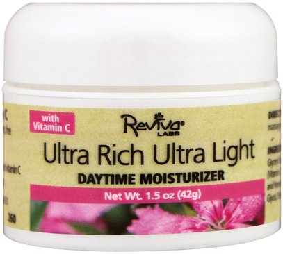 Reviva Labs, Ultra Rich Ultra Light Daytime Moisturizer, 1.5 oz (42 g) ,الجمال، العناية بالوجه، الكريمات المستحضرات، الأمصال، نوع الجلد الطبيعي لتجف الجلد