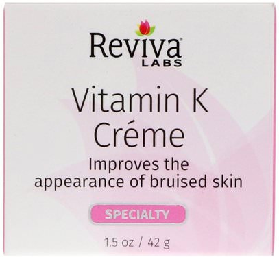 Reviva Labs, Vitamin K Creme, 1.5 oz (42 g) ,الجمال، العناية بالوجه، الكريمات المستحضرات، الأمصال، الصحة، الجلد، الكريمات الليلية