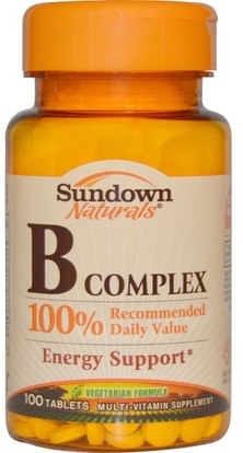 Sundown Naturals, B-Complex, 100 Tablets ,الفيتامينات، فيتامين ب المعقدة