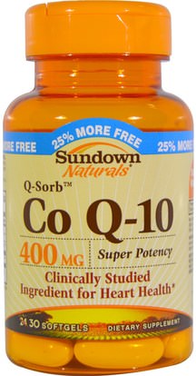 Sundown Naturals, Co Q-10, 400 mg, 30 Softgels ,المكملات الغذائية، أنزيم q10، coq10 400 ملغ