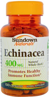 Sundown Naturals, Echinacea, 400 mg, 100 Capsules ,والمكملات الغذائية، والمضادات الحيوية، كبسولات إشنسا أقراص