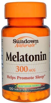Sundown Naturals, Melatonin, 300 mcg, 120 Tablets ,المكملات الغذائية، الميلاتونين 3 ملغ
