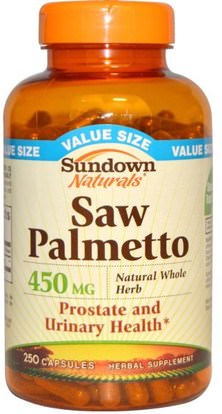 Sundown Naturals, Saw Palmetto, 450 mg, 250 Capsules ,الصحة، الرجال
