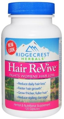 RidgeCrest Herbals, Hair ReVive, 120 Capsules ,الصحة، المرأة، مكملات الشعر، مكملات الأظافر، مكملات الجلد
