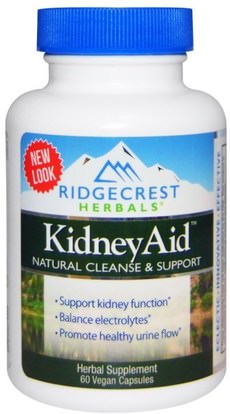 RidgeCrest Herbals, Kidney Aid, 60 Veggie Caps ,الصحة، الكلى