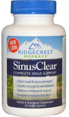 RidgeCrest Herbals, Sinus Clear, 60 Veggie Caps ,الصحة، صحة الأنف، الأنف