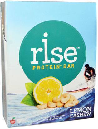 Rise Bar, Protein + Bar, Lemon Cashew, 12 Bars, 2.1 oz (60 g) Each ,المكملات الغذائية، الحانات الغذائية، أشرطة البروتين