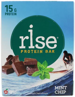 Rise Bar, Rise Protein Bar, Mint Chip, 12 Bars, 2.1 oz (60 g) Each ,والرياضة، والبروتين أشرطة