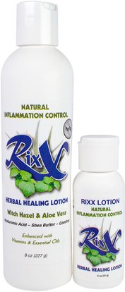 Rixx, Herbal Healing Lotion, Combo Pack, 8 oz (227 g) & 2 oz (57 g) ,حمام، الجمال، أوميغا، حمم، غسول الجسم