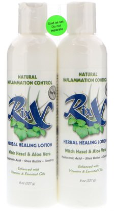 Rixx, Herbal Healing Lotion, Witch Hazel & Aloe Vera, 2 Pack, 8 oz (227 g) Each ,حمام، الجمال، أوميغا، حمم، غسول الجسم