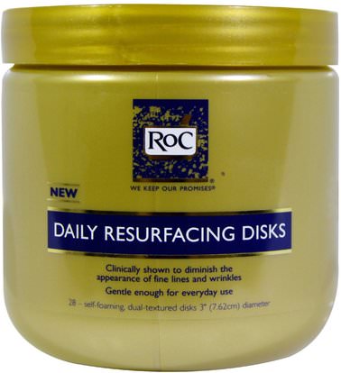 RoC, Daily Resurfacing Disks, 28 Disks ,الجمال، العناية بالوجه، منظفات الوجه