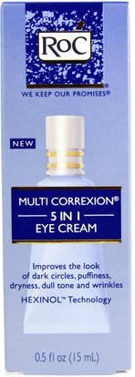RoC, Multi Correxion 5 in 1 Eye Cream, 0.5 fl oz (15 ml) ,الجمال، كريمات العين، العناية بالوجه