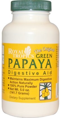 Royal Tropics, The Original Green Papaya, Digestive Aid, 5.0 oz (141.7 g) ,المكملات الغذائية، والانزيمات، البابايا غراء