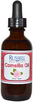 Russell Organics, Camellia Oil, 2 fl oz (60 ml) ,حمام، الجمال، دقة بالغة، فروة الرأس، الشامبو، المكيف، الصحة، إلتحم
