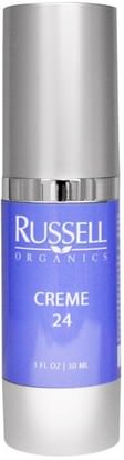 Russell Organics, Creme 24, 1 fl oz (30 ml) ,الجمال، العناية بالوجه، الكريمات المستحضرات، الأمصال