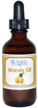 Russell Organics, Marula Oil, 2 fl oz (60 ml) ,الصحة، الجلد، حمام، زيوت التجميل