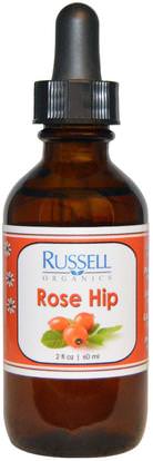 Russell Organics, Rose Hip Oil, 2 fl oz (60 ml) ,حمام، والجمال، والزيوت العطرية الزيوت، وارتفع زيت بذور الورك، والصحة، والمصل الجلد