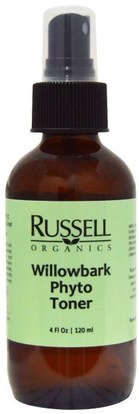 Russell Organics, Willowbark Phyto Toner, 4 fl oz (120 ml) ,الجمال، أحبار الوجه