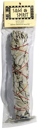Sage Spirit, White Sage Wand, Native American Incense, 1 Wand, 9 inches ,الأعشاب، حكيم، الزيوت العطرية الزيوت، البخور