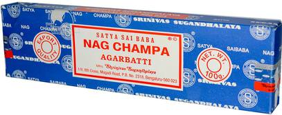 Sai Baba, Satya, Nag Champa, Agarbatti Incense Sticks, 100 g ,حمام، الجمال، الروائح الزيوت الأساسية، البخور