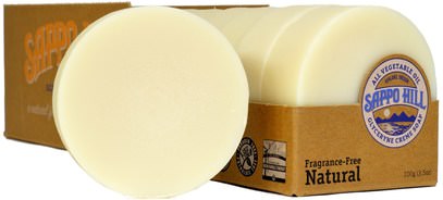 Sappo Hill, Glyceryne Cream Soap, Natural, Fragrance-Free, 12 Bars, 3.5 oz (100 g) Each ,حمام، الجمال، الصابون