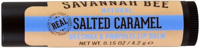 Savannah Bee Company Inc, Beeswax & Propolis Lip Balm, Salted Caramel, 0.15 oz (4.2 g) ,حمام، الجمال، العناية الشفاه، بلسم الشفاه