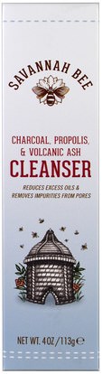 Savannah Bee Company Inc, Charcoal Propolis & Volcanic Ash Cleanser, 4 oz (113 g) ,الجمال، العناية بالوجه