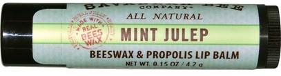 Savannah Bee Company Inc, Lip Balm, Mint Julep, 0.15 oz (4.2 g) ,حمام، الجمال، العناية الشفاه، بلسم الشفاه
