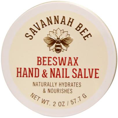 Savannah Bee Company Inc, Organic, Beeswax Hand and Nail Salve, 2 oz (57.7 g) ,حمام، الجمال، كريمات اليد